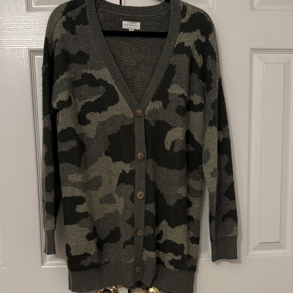 Lucky Brand Women's Camo Cardigan Sweater